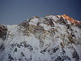 203 Annapurna Main, Central, East First Rays Of Sun From Annapurna Sanctuary Base Camp The first rays of the sun finally hit Annapurna Main (8091m), Annapurna Central (8051m), and Annapurna East (8026m).